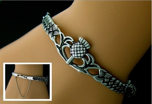 Scottish Thistle Bangle Bracelet