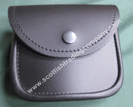 Black Leather Kilt Belt Utility Pouch Standard