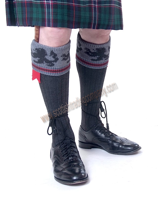Merino Black Lion Rampant Kilt Hose Merino Black Lion Rampant Kilt Hose