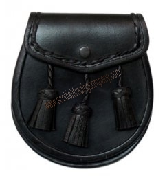 Basic Classic Black Tassel Braided Sporran