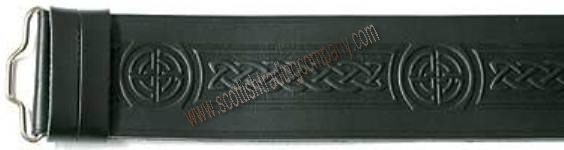 Celtic Knot Embossed Kilt Belt - Click Image to Close