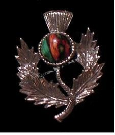 Heather Gem Thistle Brooch - Click Image to Close