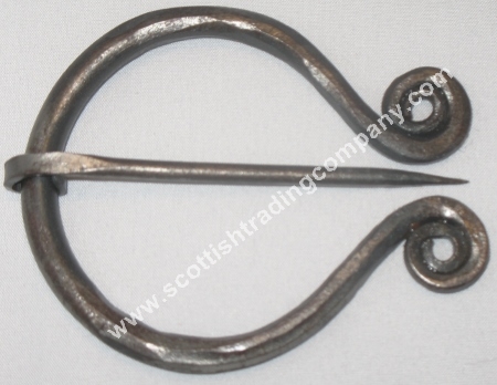 Forged Celtic Spiral Plaide Brooch - Click Image to Close