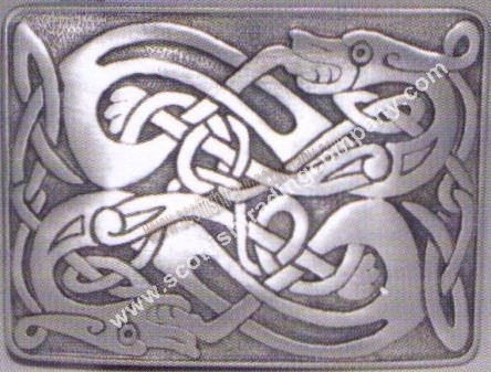 Celtic Zoomorphic Kilt Belt Buckle - Click Image to Close
