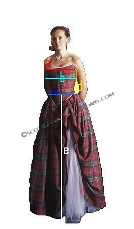 Tartan Gown Measurements - Click Image to Close