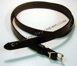 3/4" Smooth Black Leather Sporran Strap Regular - Click Image to Close