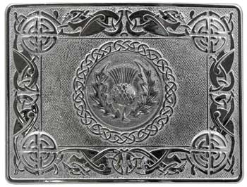 2 1/4" Thistle Medallion Buckle - Click Image to Close