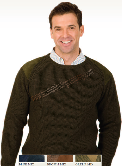 Men's Merino Heavy Weight Shoulder Patch Sweater Men's Merino Heavy Weight Shoulder Patch Sweater