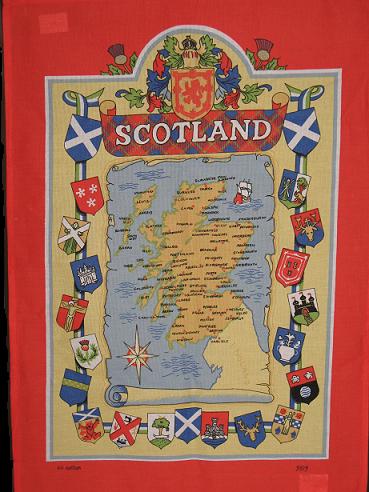 Scottish Map Tea Towel