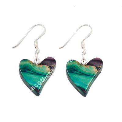 Heathergem Quirky Heart Heather Earrings - Click Image to Close