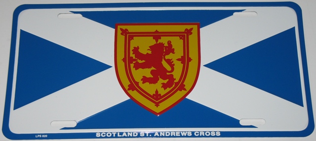 St. Andrew Cross Metal License Plate