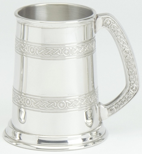 Two Celtic Band And Celtic Handle Tankard