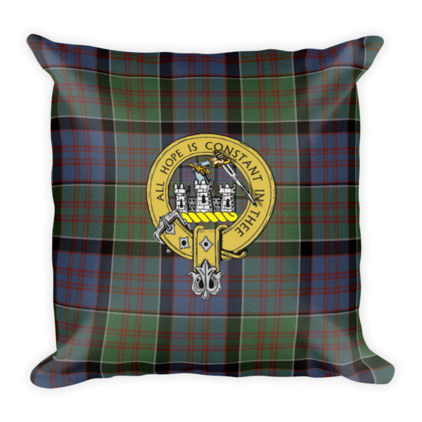 Scottish Clan Badge and Tartan Pillow