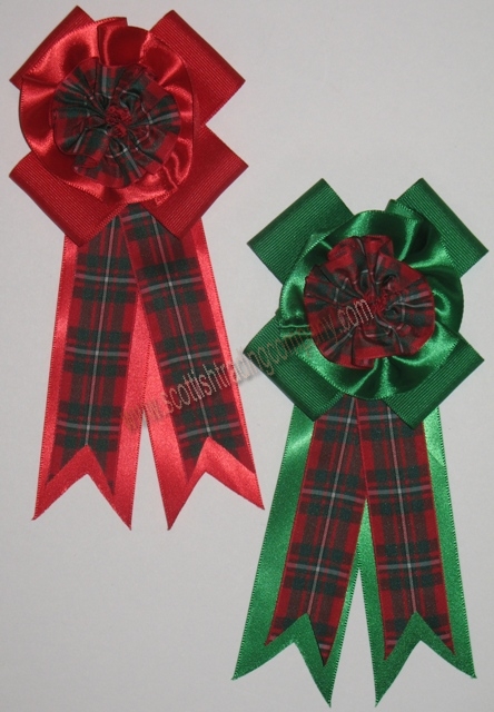 Traditional Tartan Rosette Kilt "Pin" with Solid color Accent