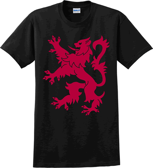 Scottish Lion Rampant Black T-shirt - Click Image to Close
