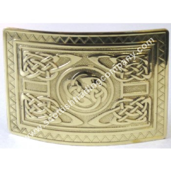 Highland Swirl Kilt Belt Buckle - Brass