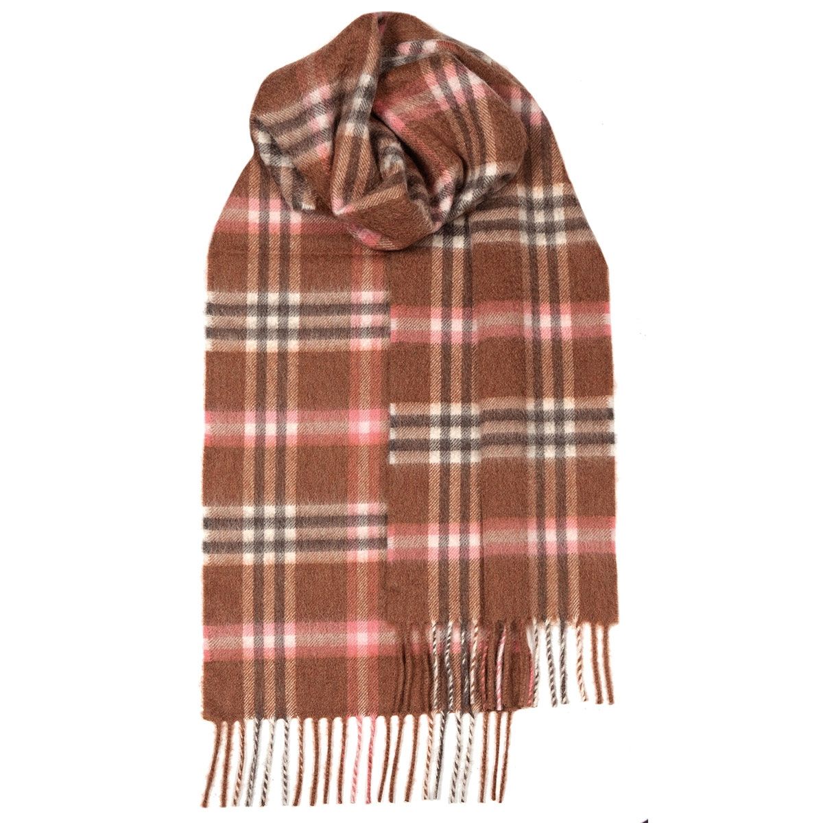 Elie Rose Check Cashmere Scarf