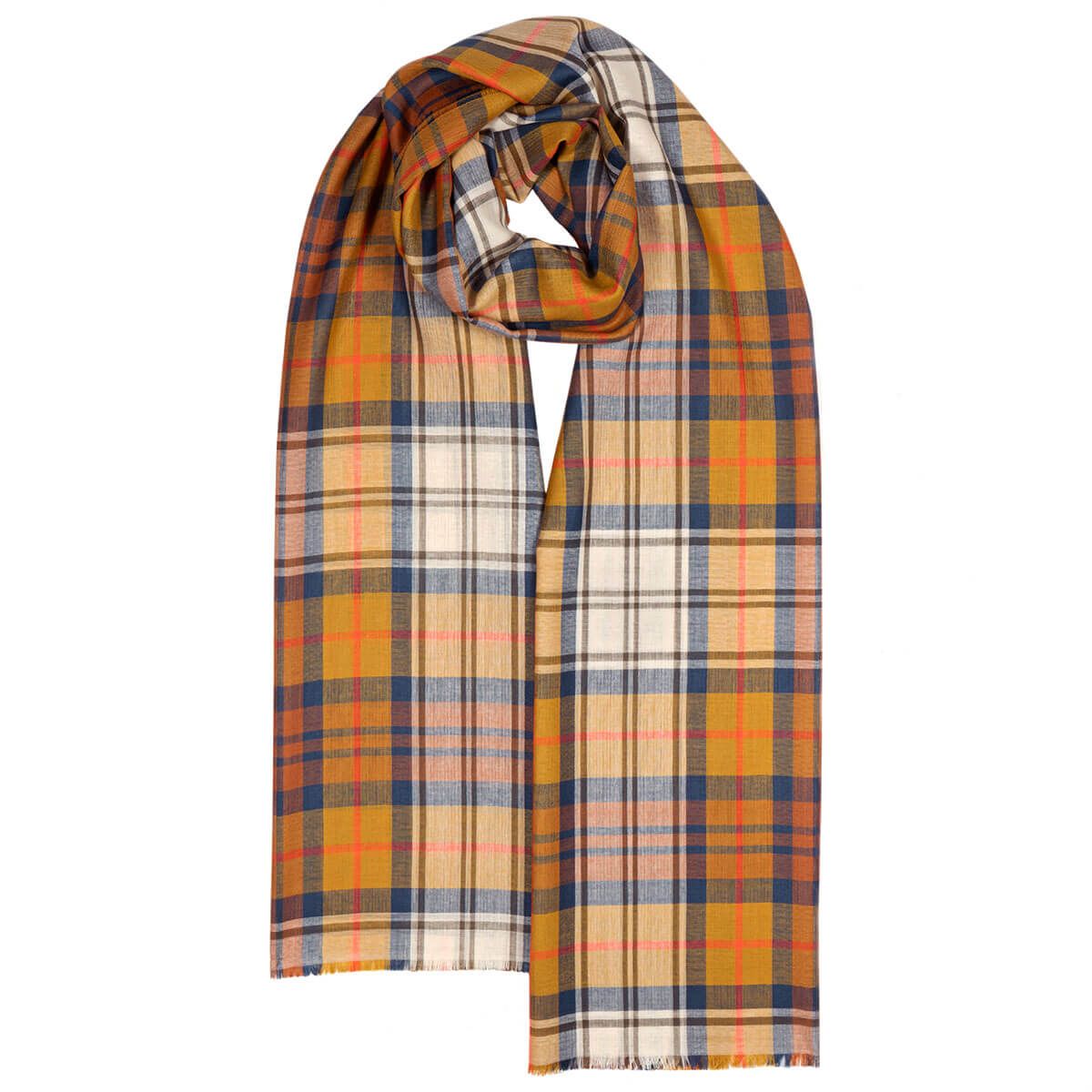 Alba Fine Merino Stole/Scarf Gordon Dress Ochre