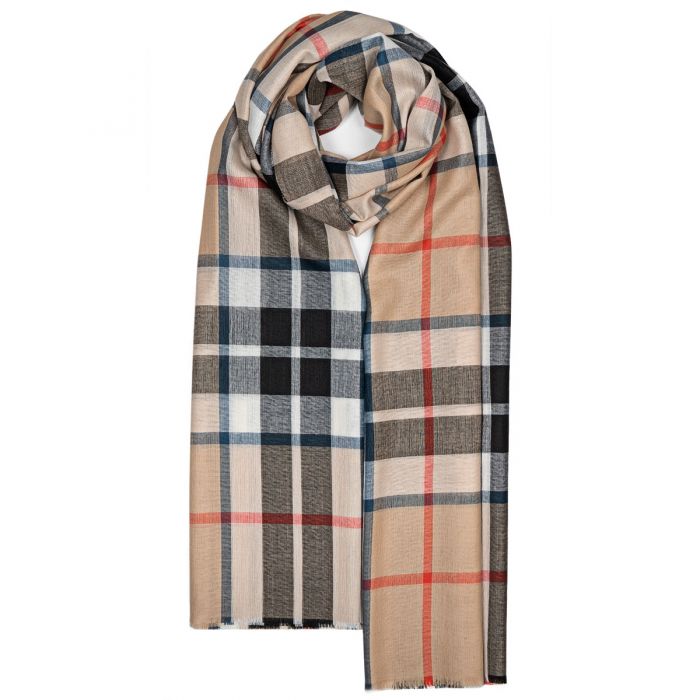 Alba Fine Merino Stole/Scarf Thompson Camel Modern