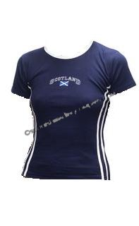 Womens Scotland Shirt in Navy Blue - Click Image to Close