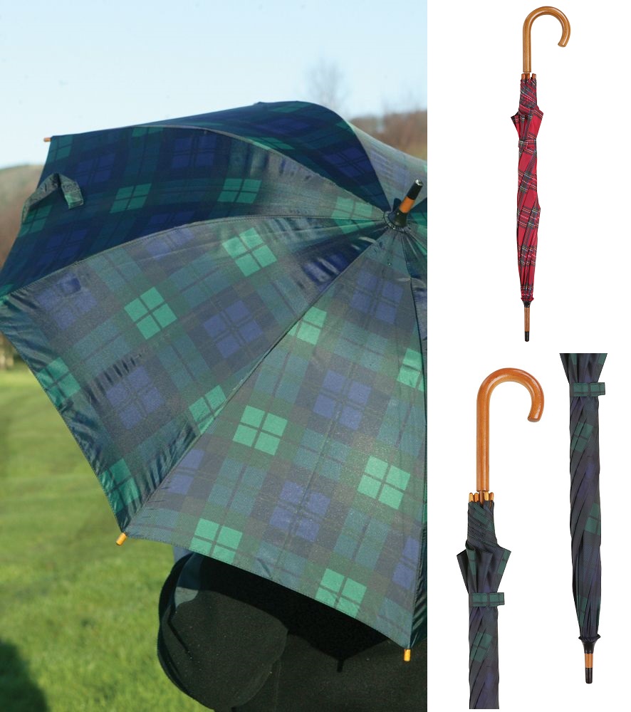 Scottish Tartan Crook Umbrella - Click Image to Close