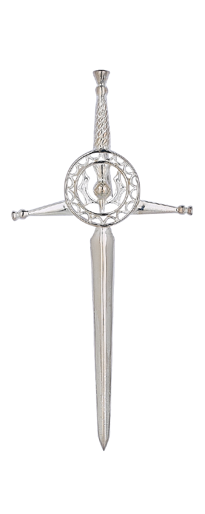 Thistle Circle Sterling Silver Kilt Pin - Click Image to Close