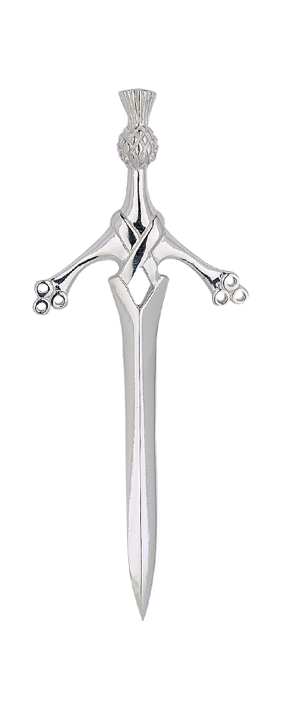 Scottish Thistle Sword Sterling Silver Kilt Pin