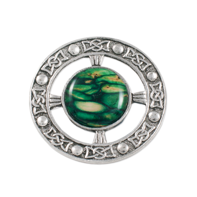 Heather Gem Celtic Brooch