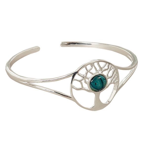 Heathergem Tree Of Life Plated Bangle - Click Image to Close