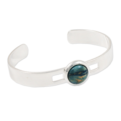 Heather Gem Wide Wire Bangle - Click Image to Close