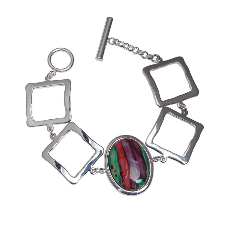 Heathergem Oval and Square Link Bracelet - Click Image to Close