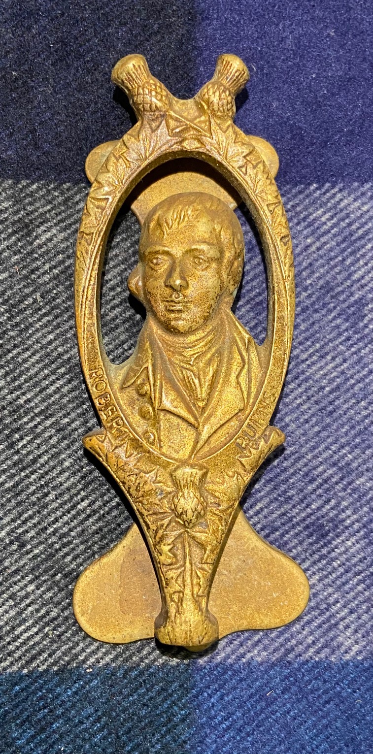 Robert Burns Brass Door Knocker - Click Image to Close