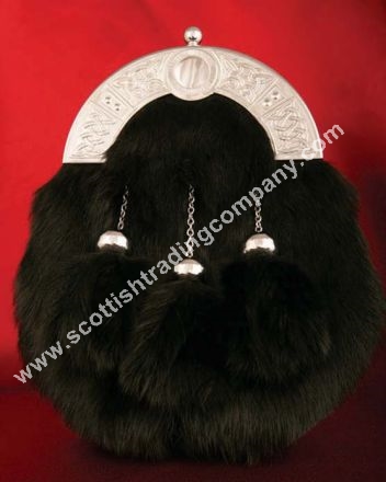 Celtic Knot Black Fur Sporran