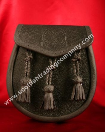 Embossed Braided Three Tassel Sporran