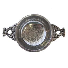 Celtic Knotwork Quaich with Knotwork Handle