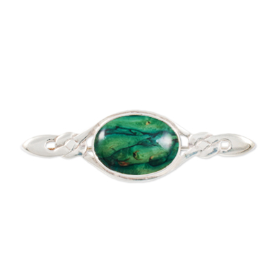 HeatherGem Silver Celtic Bar Brooch - Click Image to Close