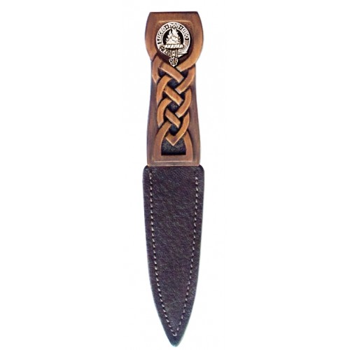 Clan Badge Celtic Knot Wood Effect Sgian Dubh