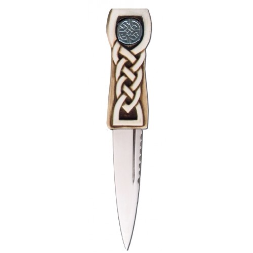 Celtic Knot Ivory Effect Sgian Dubh - Click Image to Close