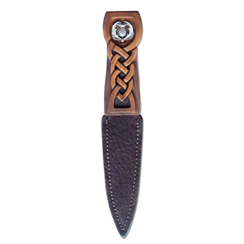 Thistle and Celtic Knot Wood Effect Sgain Dubh - Click Image to Close