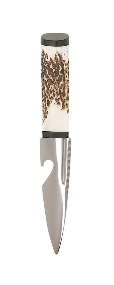 Staghorn Bottle Opener Sgian Dubh With Blackwood - Click Image to Close