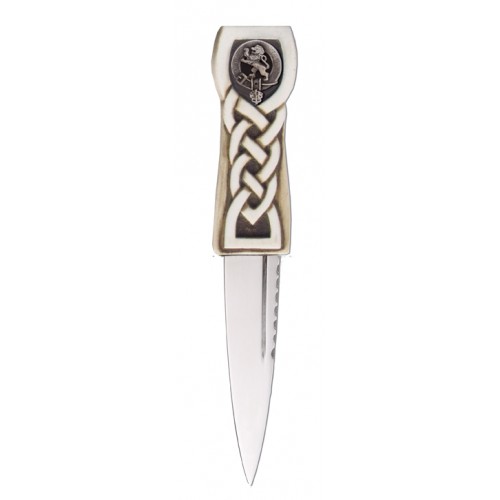 Clan Badge Celtic Knot Ivory Effect Sgian Dubh