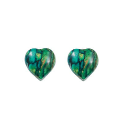 HeatherGem Heart Heather Stud Earrings - Click Image to Close