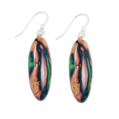 HeatherGem Long Oval Heather Earrings - Click Image to Close