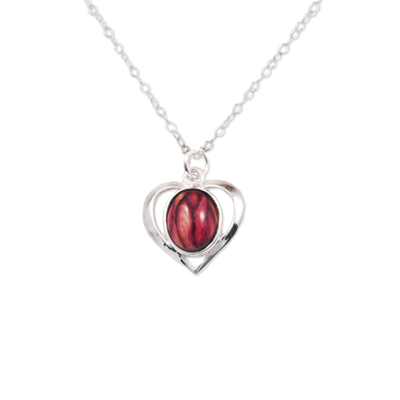 HeatherGem Open Heart Silver Pendant