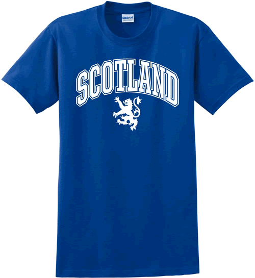 Scotland Lion Rampant Blue T-Shirt - Click Image to Close