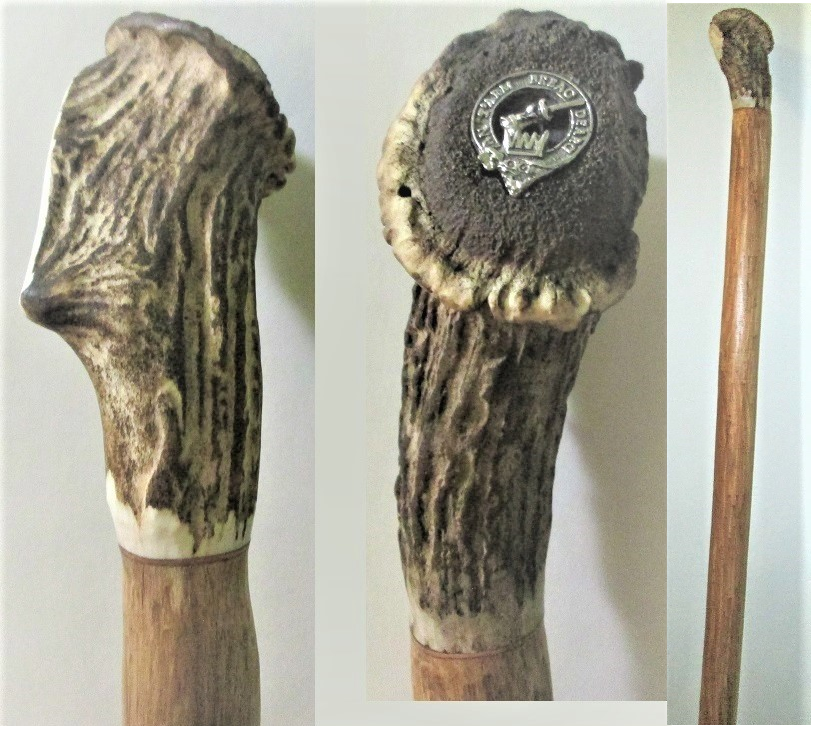 Stag Horn Clan Badge Hiking Stick