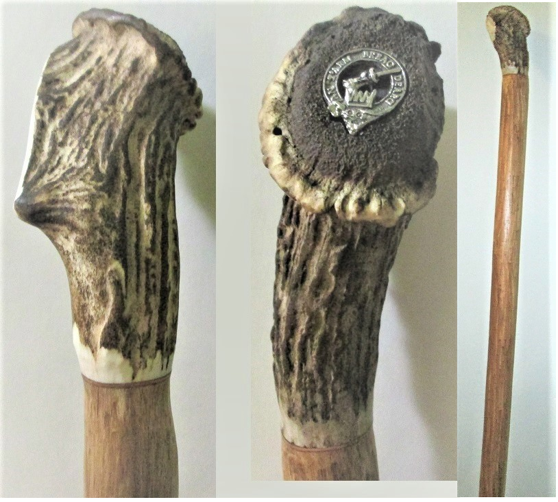 Stag Horn Clan Badge Hiking Stick - Click Image to Close