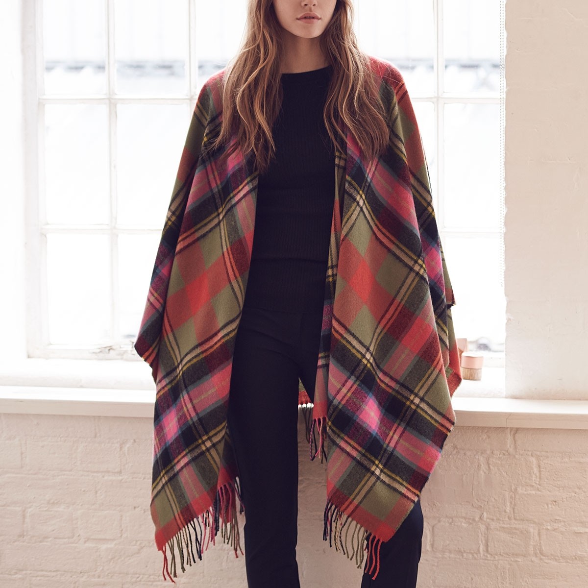 Lambswool Tartan Serape Cape