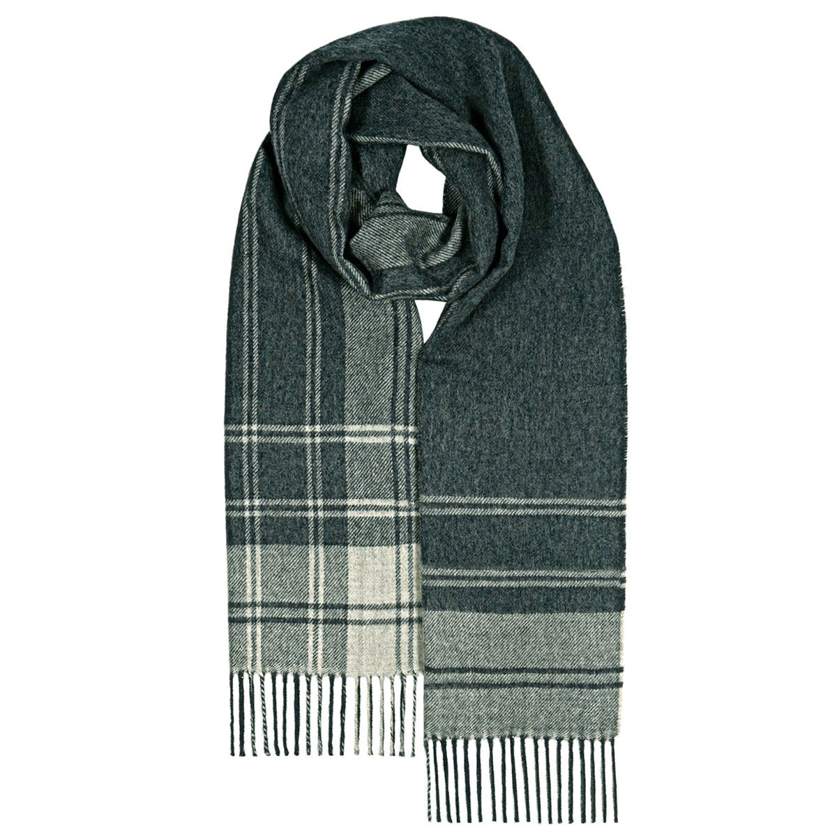 Douglas Grey Lambswool Scarf - Click Image to Close