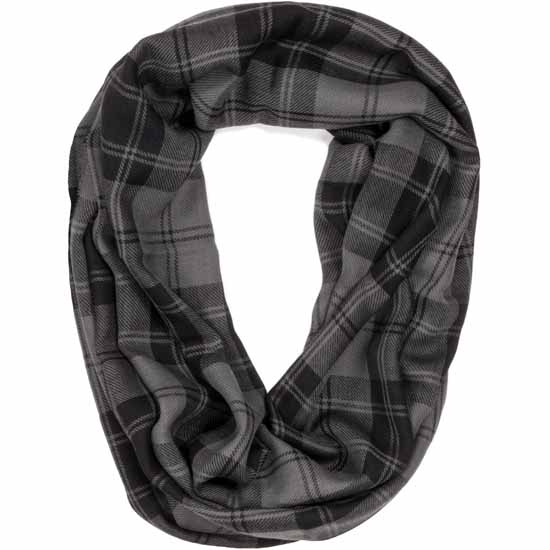 Douglas Grey Modern Tartan Infinity Scarf - Click Image to Close